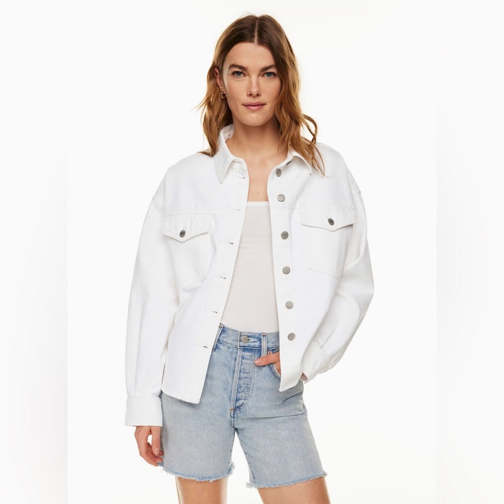 Aritzia Denim Forum Nico Shirt Jacket - white sz L